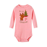 My First Christmas Letter Print Romper Jumpsuit Infant Newborn Baby Girls Boys Long Sleeve Outfit  Christmas Clothes
