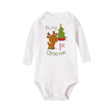 My First Christmas Letter Print Romper Jumpsuit Infant Newborn Baby Girls Boys Long Sleeve Outfit  Christmas Clothes
