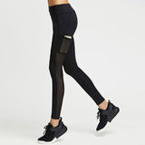 Women Splice Running Yoga Pants High Waist Mesh Seamless Leggings Training Fitness Gym Leggings Elastic Sportswear Sport Pants