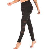 Women Splice Running Yoga Pants High Waist Mesh Seamless Leggings Training Fitness Gym Leggings Elastic Sportswear Sport Pants
