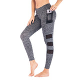 Women Splice Running Yoga Pants High Waist Mesh Seamless Leggings Training Fitness Gym Leggings Elastic Sportswear Sport Pants
