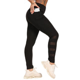 Women Splice Running Yoga Pants High Waist Mesh Seamless Leggings Training Fitness Gym Leggings Elastic Sportswear Sport Pants