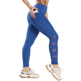 Women Splice Running Yoga Pants High Waist Mesh Seamless Leggings Training Fitness Gym Leggings Elastic Sportswear Sport Pants