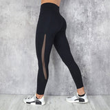 Women Splice Running Yoga Pants High Waist Mesh Seamless Leggings Training Fitness Gym Leggings Elastic Sportswear Sport Pants
