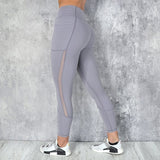 Women Splice Running Yoga Pants High Waist Mesh Seamless Leggings Training Fitness Gym Leggings Elastic Sportswear Sport Pants