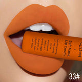 QIBEST Matte Lip Gloss Lip Makeup 34 Colors Velet Nude Waterproof Lipgloss Matte Lipstick Liquid Lipstick Long lasting Lip Tint