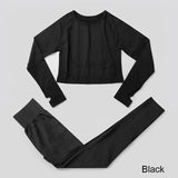 Black Seamless Yoga Set Women Gym Fitness Yoga Clothing Sports Wear Female Workout Leggings&Top Yoga Suit Training Tights Wear