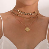 Vintage Bohemia Gold Coin letter Layered Chain Necklace For Women Shell Pearl Moon Long Choker Collar Pendant butterfly Necklace