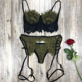 Hot Bralette and Panties Push Up Lingerie Lace Babydoll Fashion New Sexy Bra Open G-String Underwear Nightwear Bra & Brief Sets