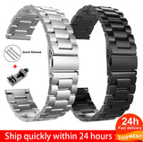 18mm 22mm 20mm 24mm Band For SAMSUNG Galaxy Watch 42 46mm galaxy watch 3 45mm 41mm  Stainless Steel For Amazfit Bip GTR straps