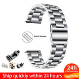18mm 22mm 20mm 24mm Band For SAMSUNG Galaxy Watch 42 46mm galaxy watch 3 45mm 41mm  Stainless Steel For Amazfit Bip GTR straps