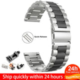 18mm 22mm 20mm 24mm Band For SAMSUNG Galaxy Watch 42 46mm galaxy watch 3 45mm 41mm  Stainless Steel For Amazfit Bip GTR straps