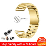 18mm 22mm 20mm 24mm Band For SAMSUNG Galaxy Watch 42 46mm galaxy watch 3 45mm 41mm  Stainless Steel For Amazfit Bip GTR straps