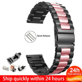 18mm 22mm 20mm 24mm Band For SAMSUNG Galaxy Watch 42 46mm galaxy watch 3 45mm 41mm  Stainless Steel For Amazfit Bip GTR straps