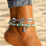 IPARAM Bohemia Vintage Shell Rope Chain Bracelet Women Beach Sea Shell Bracelet Anklet Jewelry Party Gift Wholesale