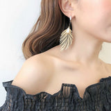 Korean Retro Asymmetric Butterfly Imitation Pearl Earrings Fashion Round Flower Brincos Long Statement Wings Earrings Jewelry