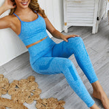 Seamless Yoga Set Women Fitness Clothing Sportswear Woman Gym Leggings Padded Push-up Strappy Sports Bra 2 Pcs Sports Suits