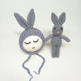 Newborn Baby Hats Photography Props Girls Boys Crochet Knit Costumes Caps With Ear Bear Toys+Hats 2Pcs Cute Gifts For Baby