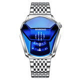 Fashion Cool Locomotive Mens Watches Top Brand Luxury Quartz Gold Wristwatch Men Waterproof Geometric Shape Relogio Masculino