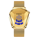 Fashion Cool Locomotive Mens Watches Top Brand Luxury Quartz Gold Wristwatch Men Waterproof Geometric Shape Relogio Masculino