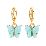 Sweet Acrylic Color Butterfly Necklace For Women Long Wild Clavicle Chain Pendant Refined Stylish Mujer Gift 2020 Trendy Gold