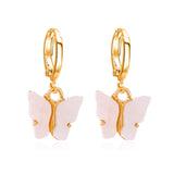 Sweet Acrylic Color Butterfly Necklace For Women Long Wild Clavicle Chain Pendant Refined Stylish Mujer Gift 2020 Trendy Gold