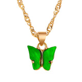 Sweet Acrylic Color Butterfly Necklace For Women Long Wild Clavicle Chain Pendant Refined Stylish Mujer Gift 2020 Trendy Gold