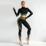 Seamless Women Yoga Sets Female Sport Gym Suits Wear Running Clothes Women Fitness Sport Gym Set Women Long Sleeve Yoga Clothing