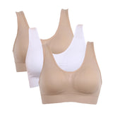 3PCS/lot Seamless Bra With Pads Plus Size Bras For Women Active Bra Wireless Brassiere Push Up Big Size Vest Wireless BH 5XL