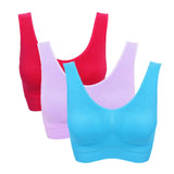3PCS/lot Seamless Bra With Pads Plus Size Bras For Women Active Bra Wireless Brassiere Push Up Big Size Vest Wireless BH 5XL