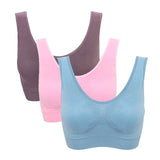 3PCS/lot Seamless Bra With Pads Plus Size Bras For Women Active Bra Wireless Brassiere Push Up Big Size Vest Wireless BH 5XL