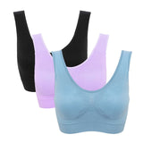 3PCS/lot Seamless Bra With Pads Plus Size Bras For Women Active Bra Wireless Brassiere Push Up Big Size Vest Wireless BH 5XL