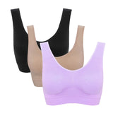 3PCS/lot Seamless Bra With Pads Plus Size Bras For Women Active Bra Wireless Brassiere Push Up Big Size Vest Wireless BH 5XL