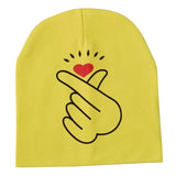 New Spring Autumn Baby Hat Cute Ear Cotton Girls Cap Scarf Infant Hats Finger love Kids Boys Knitted Cap Winter Children Hat