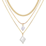 Vienkim 2020 New Double Layer Chain Gold Color Choker Necklace Women Korean Style Pearl Pendant Necklace Fashion Jewelry Collar
