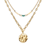 Vienkim 2020 New Double Layer Chain Gold Color Choker Necklace Women Korean Style Pearl Pendant Necklace Fashion Jewelry Collar