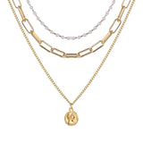 Vienkim 2020 New Double Layer Chain Gold Color Choker Necklace Women Korean Style Pearl Pendant Necklace Fashion Jewelry Collar