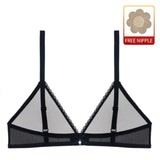 Women sexy underwear mesh See-Through lingerie Bra Black white Beige women underwear
