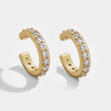 Trendy Pearl Clip on Earrings Earcuffs for Women Gold Color C Shaped Stackable CZ Ear Cuff No Pierced Party Wedding Jewelry 2020