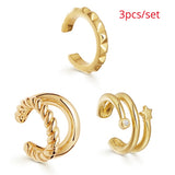 Trendy Pearl Clip on Earrings Earcuffs for Women Gold Color C Shaped Stackable CZ Ear Cuff No Pierced Party Wedding Jewelry 2020