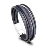 Wholesale Price Classic Genuine Leather Bracelet For Men Hand Charm Jewelry Multilayer male bracelet Handmade Gift For Cool Boys