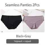 FINETOO Seamless Panty Set Underwear Female Comfort Intimates 2Pcs/lot Fashion Female Low-Rise Briefs 8 Colors Ladies Lingerie