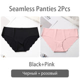 FINETOO Seamless Panty Set Underwear Female Comfort Intimates 2Pcs/lot Fashion Female Low-Rise Briefs 8 Colors Ladies Lingerie