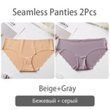 FINETOO Seamless Panty Set Underwear Female Comfort Intimates 2Pcs/lot Fashion Female Low-Rise Briefs 8 Colors Ladies Lingerie