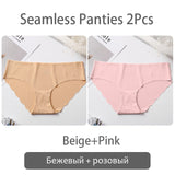 FINETOO Seamless Panty Set Underwear Female Comfort Intimates 2Pcs/lot Fashion Female Low-Rise Briefs 8 Colors Ladies Lingerie