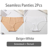 FINETOO Seamless Panty Set Underwear Female Comfort Intimates 2Pcs/lot Fashion Female Low-Rise Briefs 8 Colors Ladies Lingerie