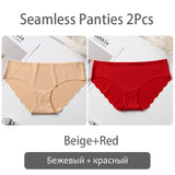 FINETOO Seamless Panty Set Underwear Female Comfort Intimates 2Pcs/lot Fashion Female Low-Rise Briefs 8 Colors Ladies Lingerie
