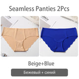 FINETOO Seamless Panty Set Underwear Female Comfort Intimates 2Pcs/lot Fashion Female Low-Rise Briefs 8 Colors Ladies Lingerie