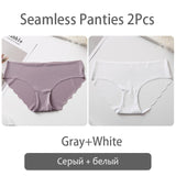 FINETOO Seamless Panty Set Underwear Female Comfort Intimates 2Pcs/lot Fashion Female Low-Rise Briefs 8 Colors Ladies Lingerie