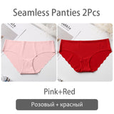 FINETOO Seamless Panty Set Underwear Female Comfort Intimates 2Pcs/lot Fashion Female Low-Rise Briefs 8 Colors Ladies Lingerie